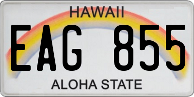 HI license plate EAG855