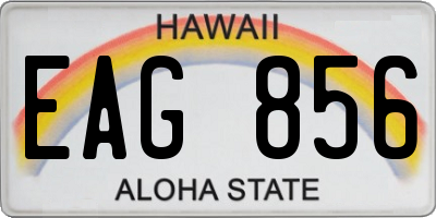 HI license plate EAG856