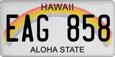 HI license plate EAG858