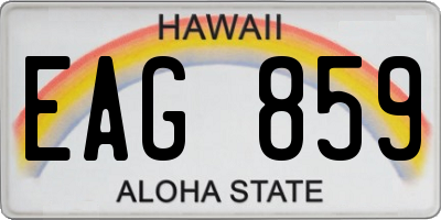 HI license plate EAG859