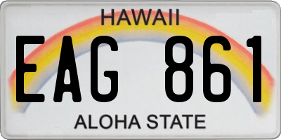 HI license plate EAG861