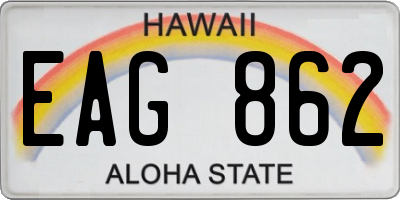 HI license plate EAG862