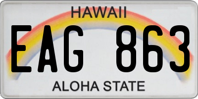 HI license plate EAG863