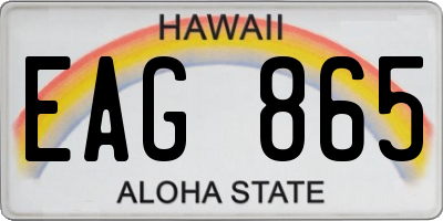 HI license plate EAG865