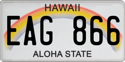 HI license plate EAG866