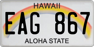 HI license plate EAG867