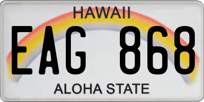 HI license plate EAG868