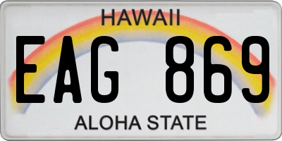 HI license plate EAG869