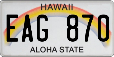 HI license plate EAG870