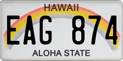 HI license plate EAG874