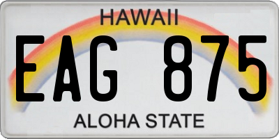 HI license plate EAG875