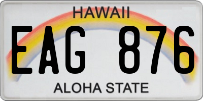 HI license plate EAG876