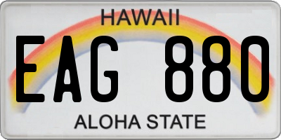 HI license plate EAG880