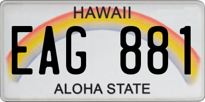 HI license plate EAG881