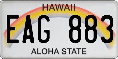 HI license plate EAG883