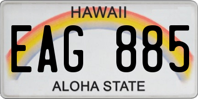 HI license plate EAG885