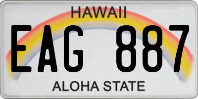 HI license plate EAG887