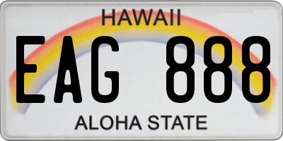 HI license plate EAG888