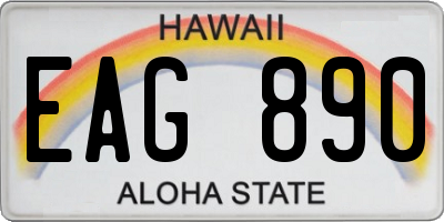 HI license plate EAG890