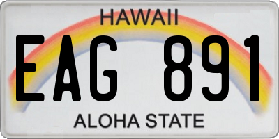 HI license plate EAG891