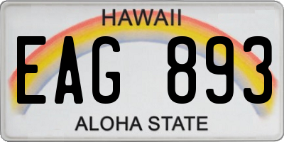 HI license plate EAG893