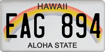 HI license plate EAG894