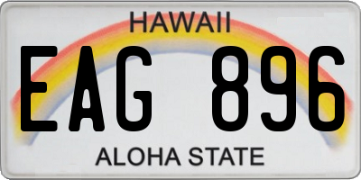 HI license plate EAG896