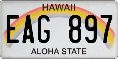 HI license plate EAG897