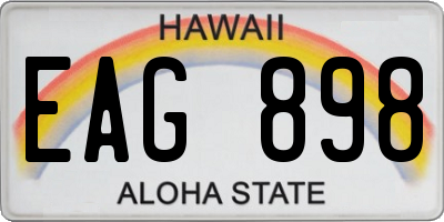 HI license plate EAG898