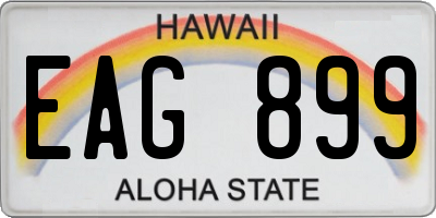 HI license plate EAG899