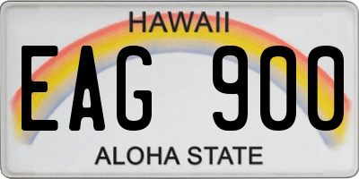 HI license plate EAG900