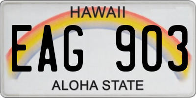 HI license plate EAG903