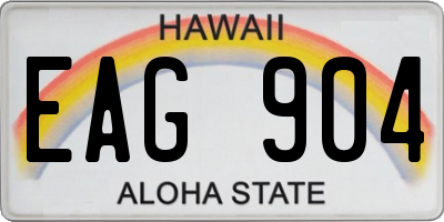 HI license plate EAG904