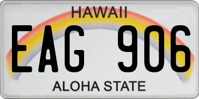 HI license plate EAG906