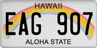 HI license plate EAG907