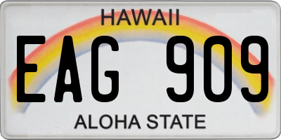 HI license plate EAG909