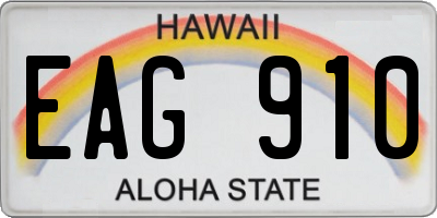 HI license plate EAG910