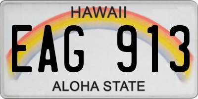 HI license plate EAG913