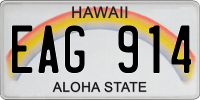 HI license plate EAG914