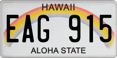 HI license plate EAG915