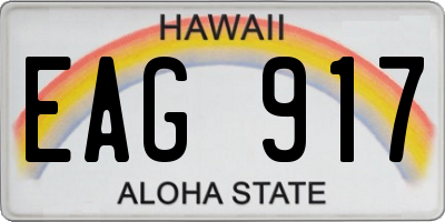 HI license plate EAG917