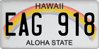 HI license plate EAG918