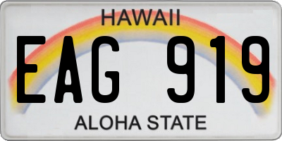 HI license plate EAG919