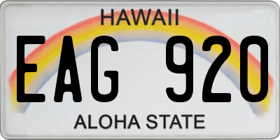 HI license plate EAG920