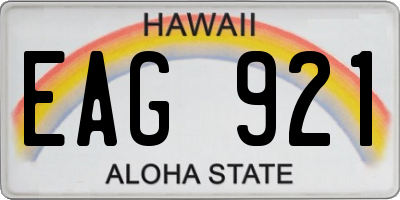 HI license plate EAG921