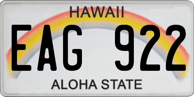 HI license plate EAG922