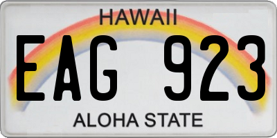 HI license plate EAG923