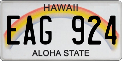 HI license plate EAG924