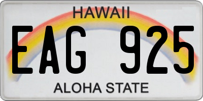 HI license plate EAG925