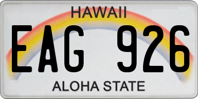 HI license plate EAG926